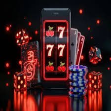 Màn hình slot online đang quay với biểu tượng thưởng sáng rực